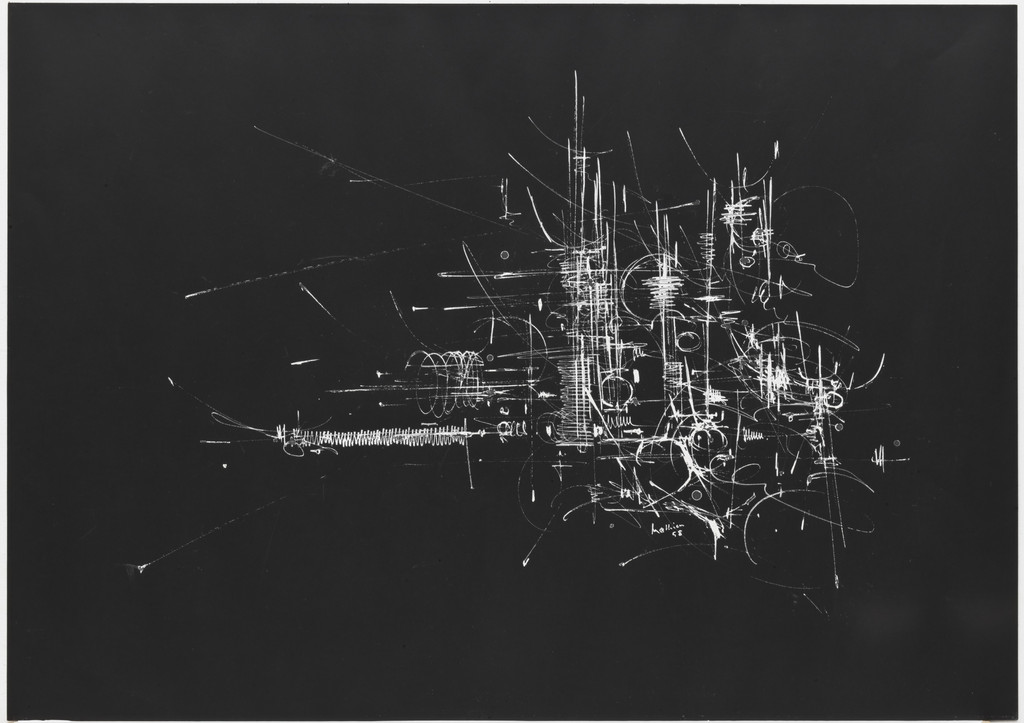 Untitled, Georges Mathieu, 1958, Colored ink on colored paper