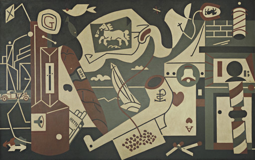 Stuart Davis. Mural (Radio City Men&#39;s Lounge Mural: Men without Women). 1932