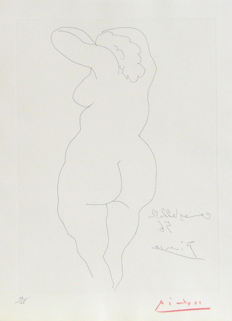 Female Nude Viewed from the Back from the illustrated book Témoignage