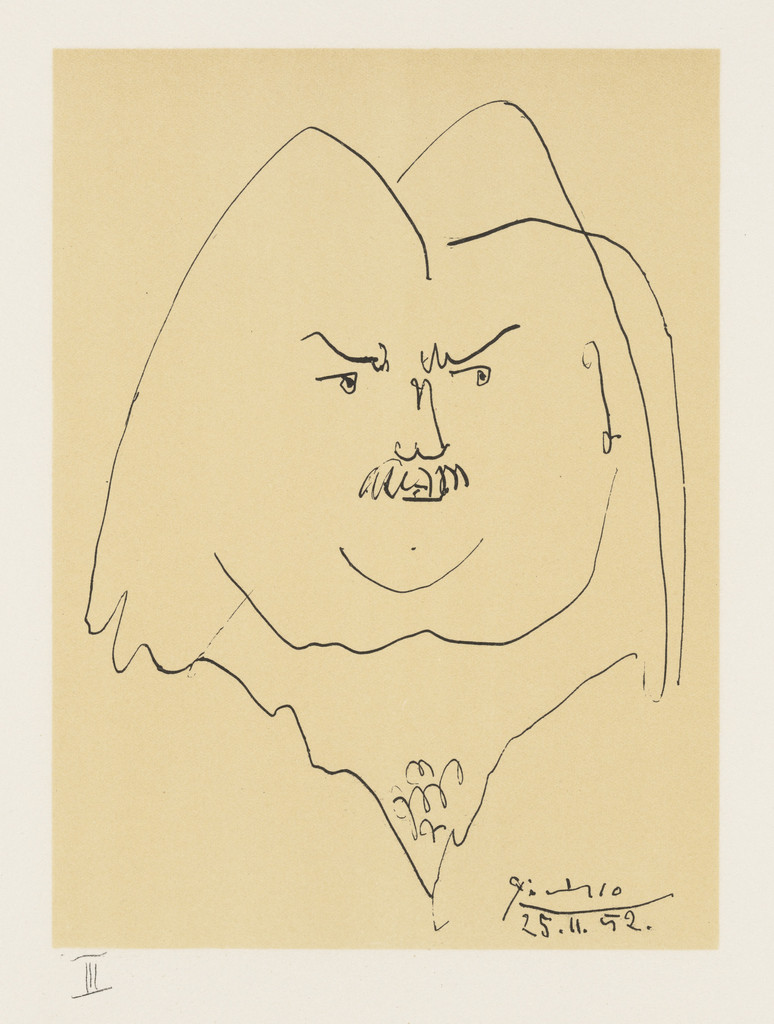 Portrait of Balzac III (Portrait de Balzac III) (plate, folio 10) from balzacs en bas de casse et picassos sans majuscule