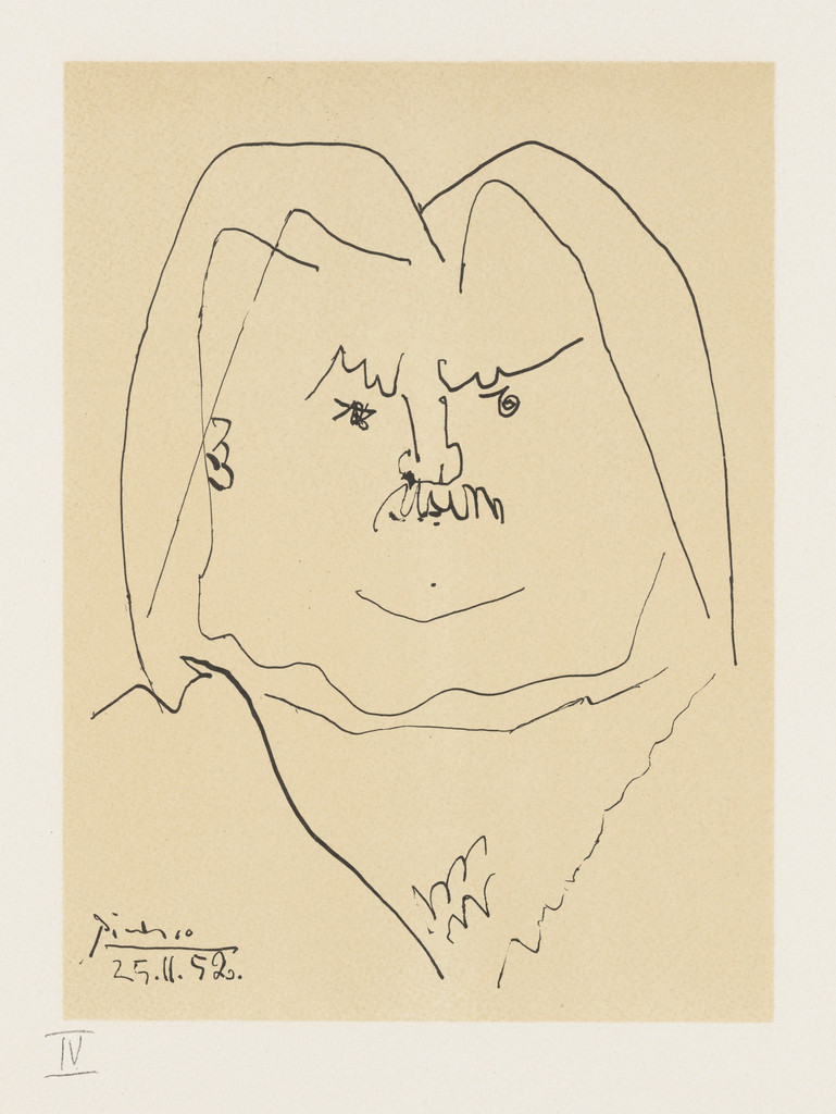 Portrait of Balzac IV (Portrait de Balzac IV) (plate, folio 11) from balzacs en bas de casse et picassos sans majuscule