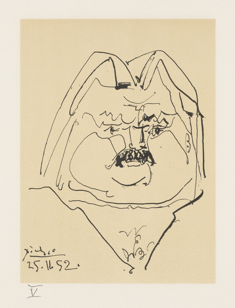 Portrait of Balzac V (Portrait de Balzac V) (plate, folio 12) from balzacs en bas de casse et picassos sans majuscule