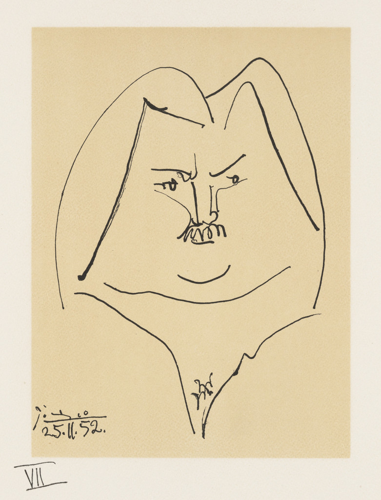Portrait of Balzac VII (Portrait de Balzac VII) (plate, folio 14) from balzacs en bas de casse et picassos sans majuscule