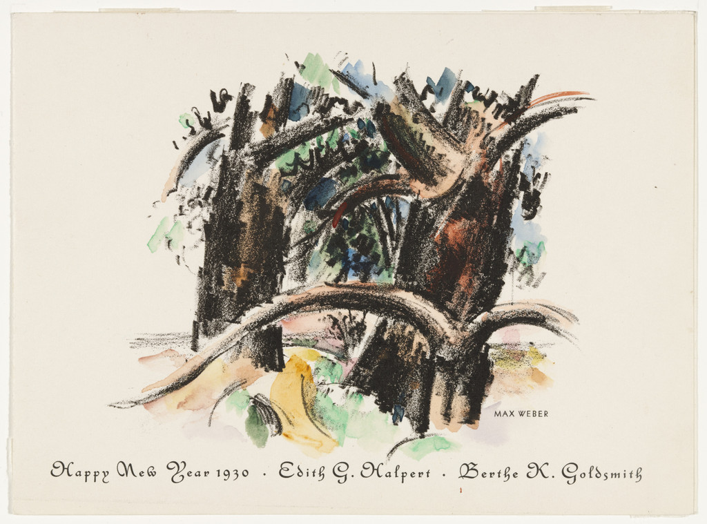 Happy New Year Card (Two Trees)