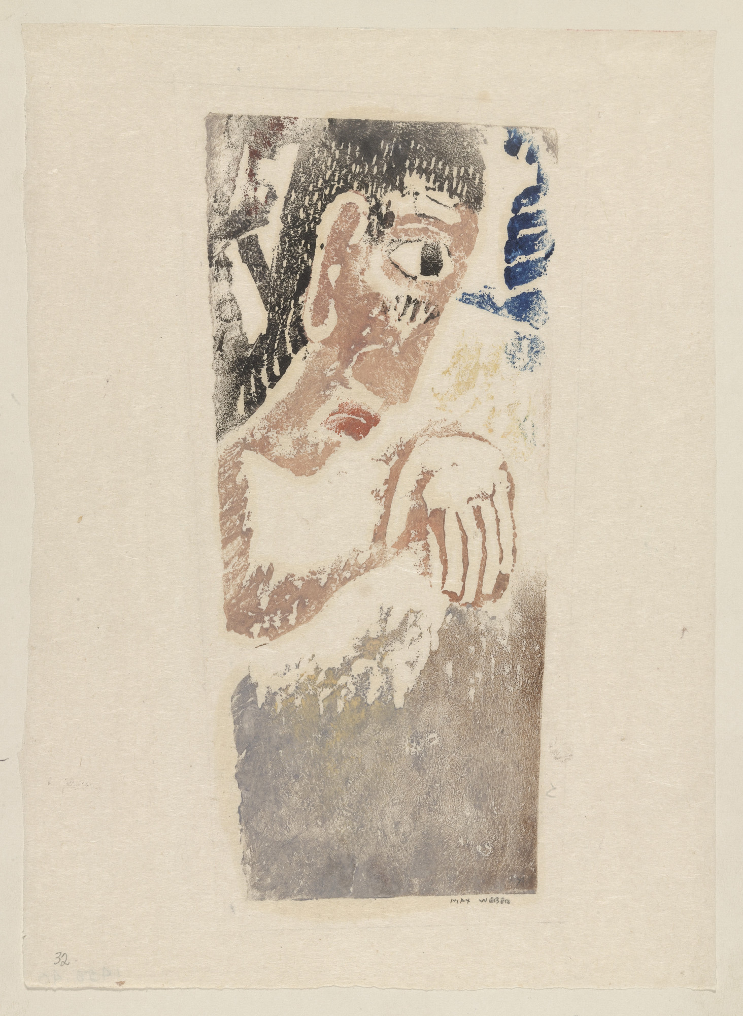 Max Weber. Large Primitive Head in Profile
