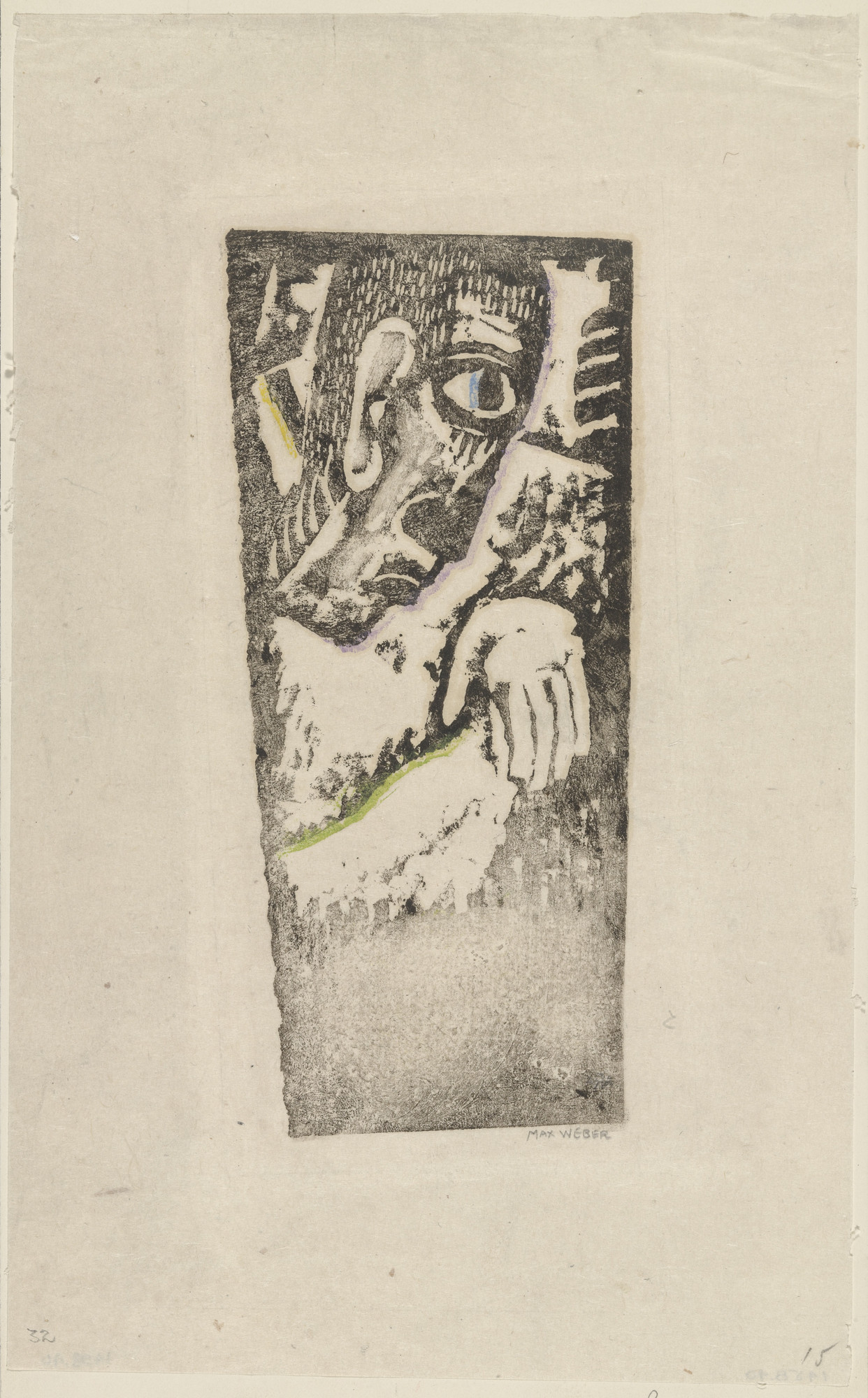 Max Weber. Large Primitive Head in Profile