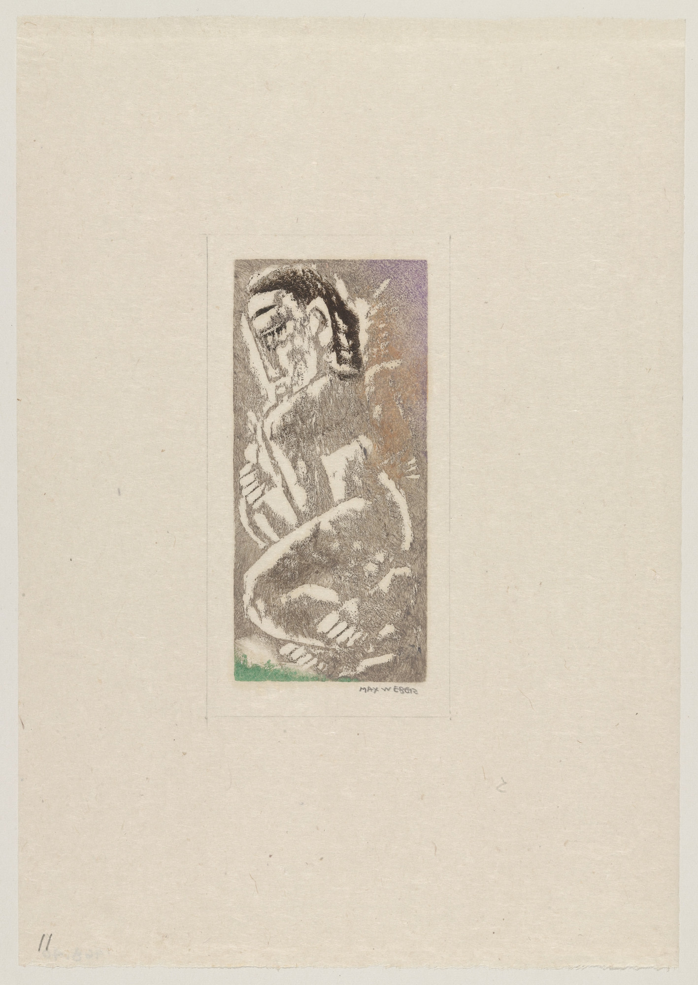 Max Weber. Crouching Nude