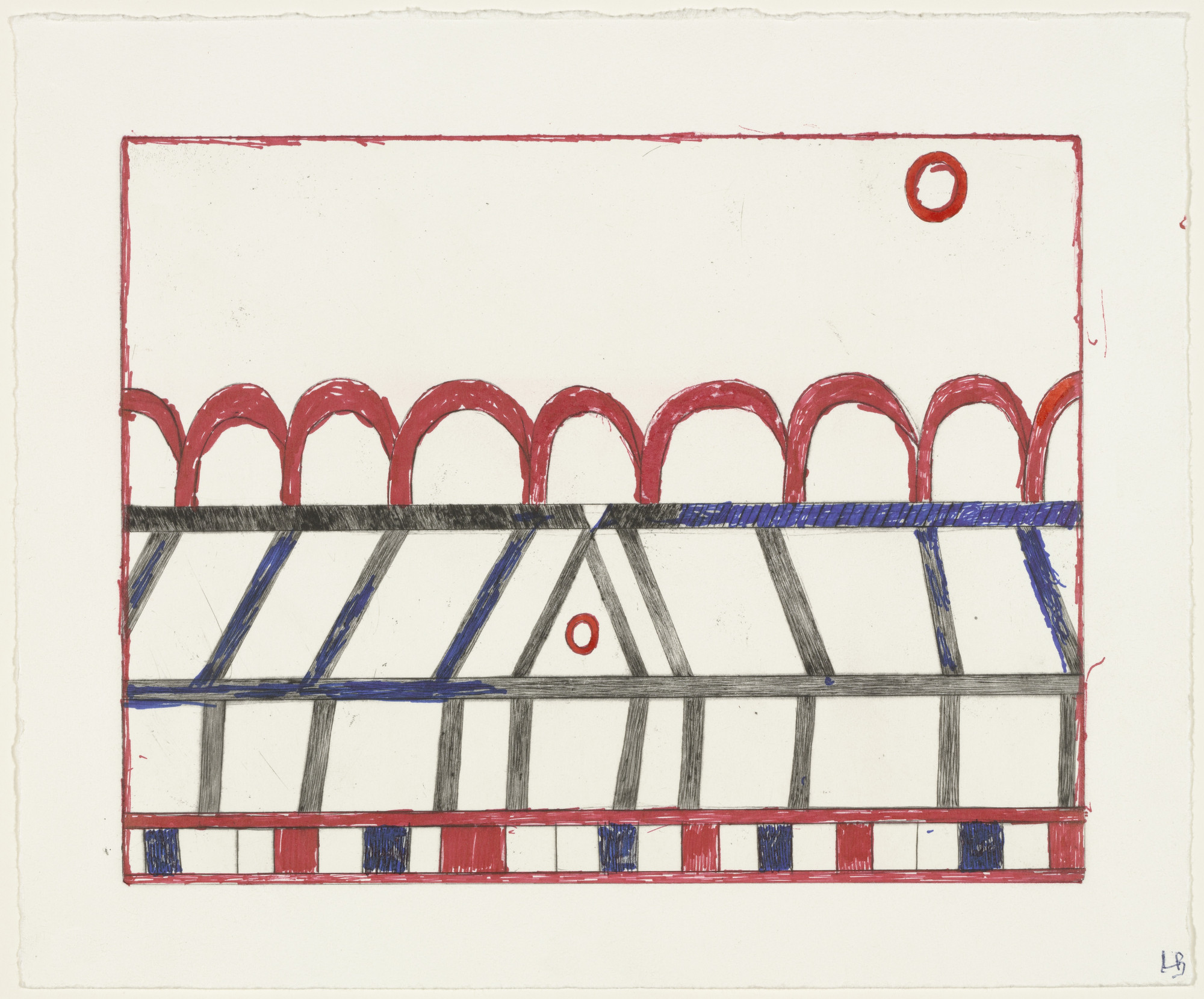 Louise Bourgeois. The Happy House, plate 7 of 7, state XI of XX, from the portfolio, La Réparation