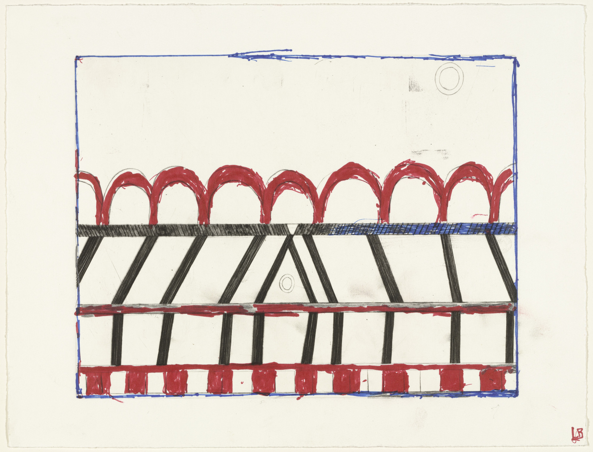 Louise Bourgeois. The Happy House, plate 7 of 7, state XIII of XX, from the portfolio, La Réparation