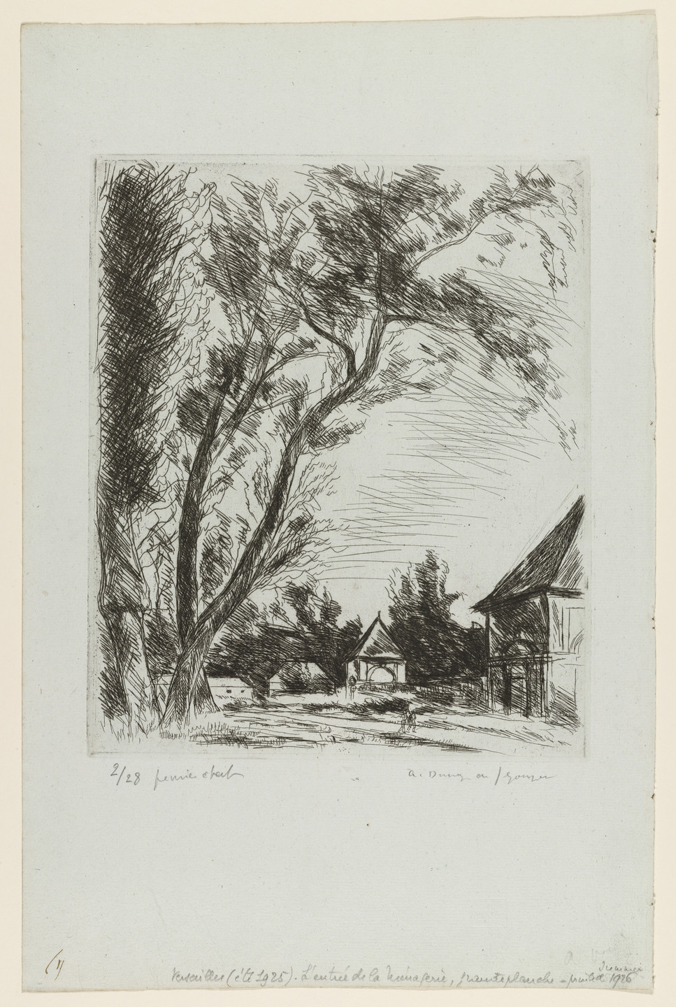 André Dunoyer de Segonzac. Entrance to the Menagerie, Versailles. (1925)
