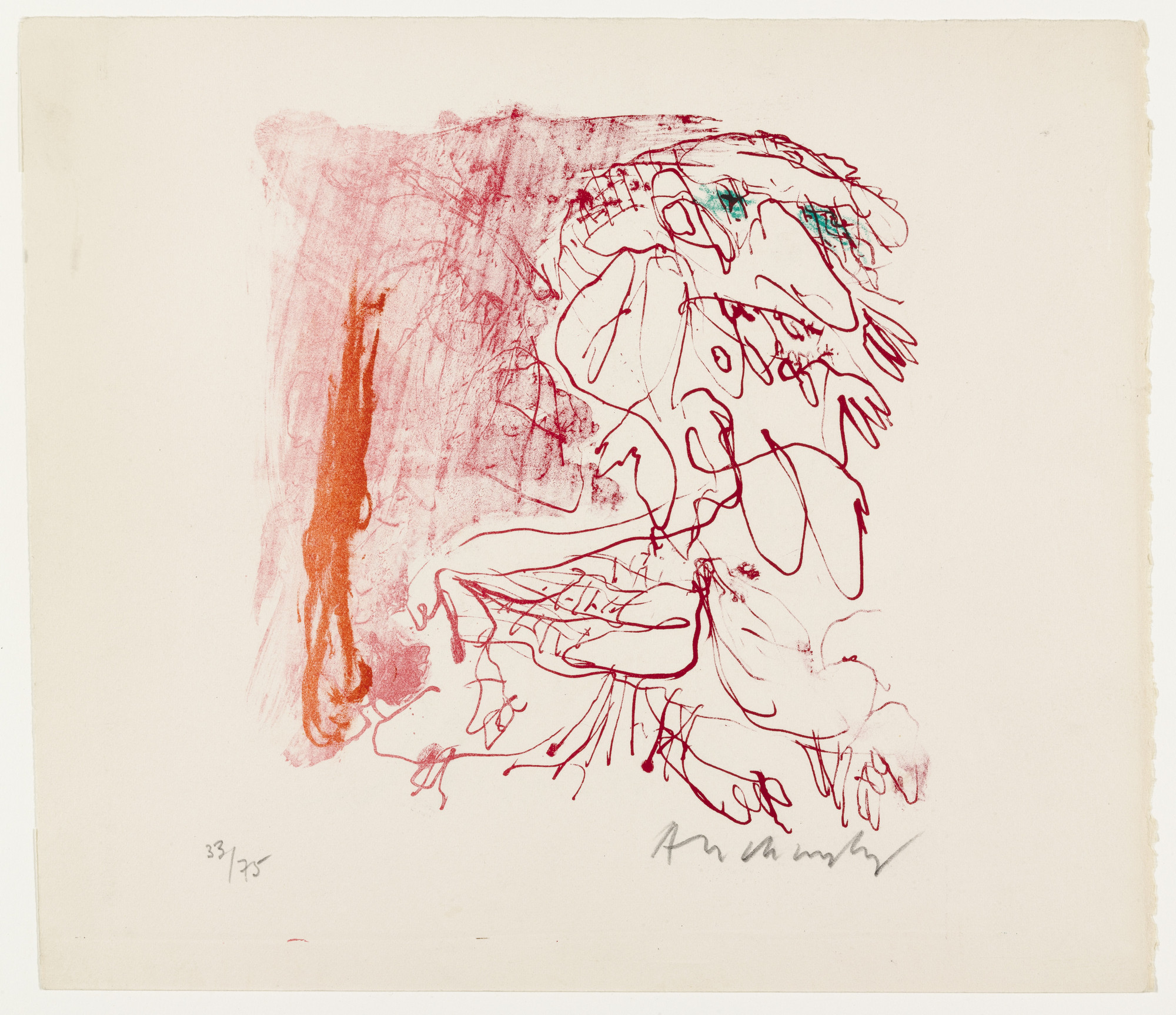 Pierre Alechinsky. Recto: Green Eyes, Verso: Untitled