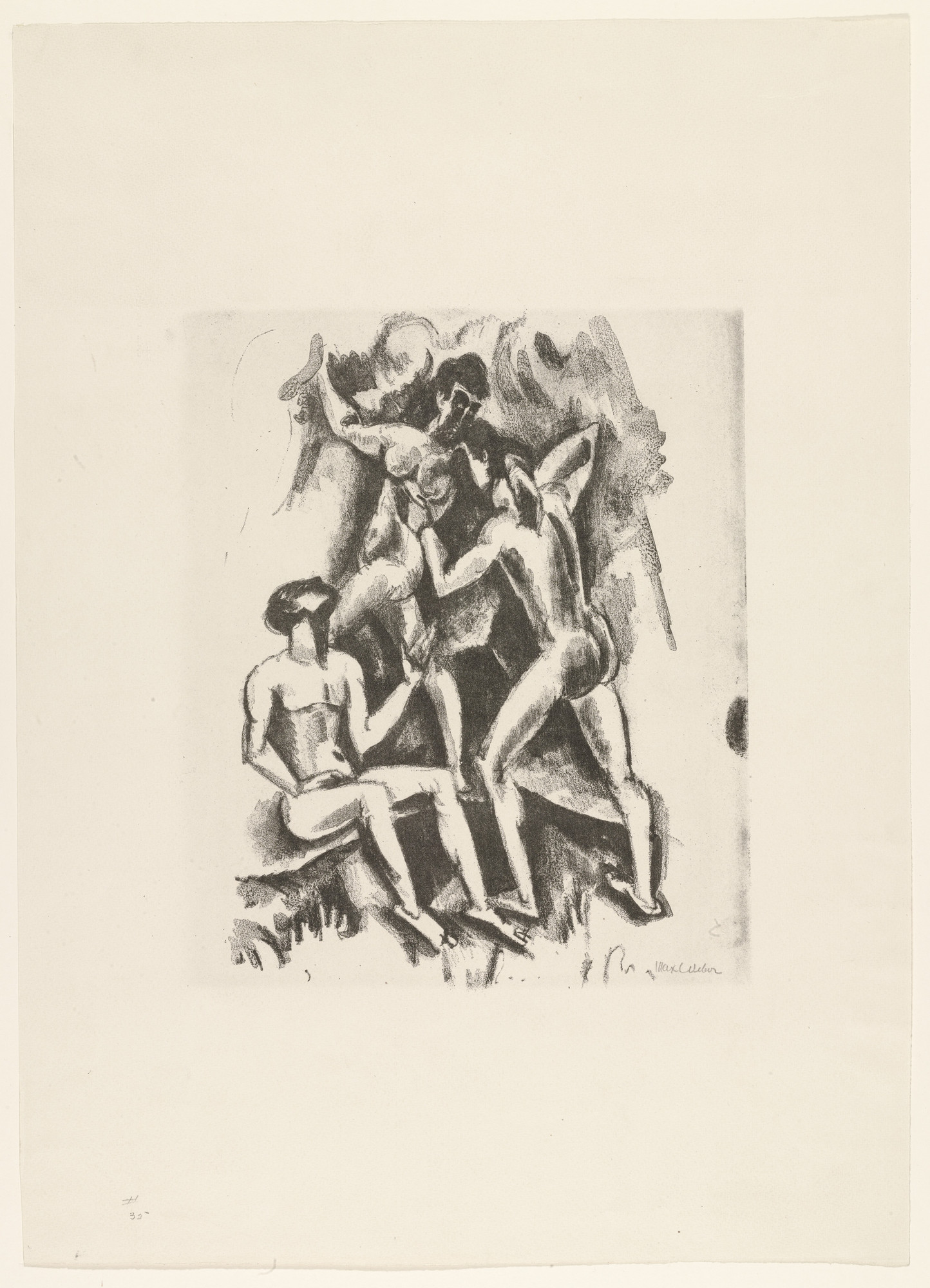 Max Weber. Three Figures - Wrestlers