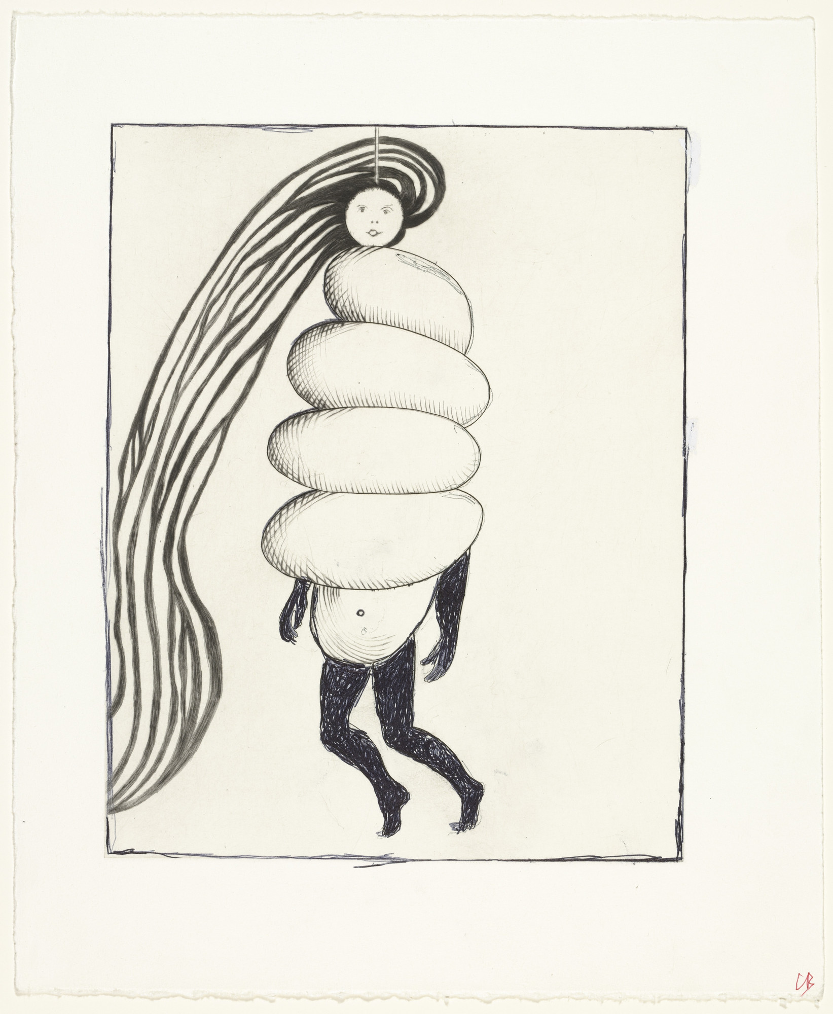 Louise Bourgeois. Spiral Woman, plate 2 of 7, state VIII of X, variant, from the portfolio, La Réparation