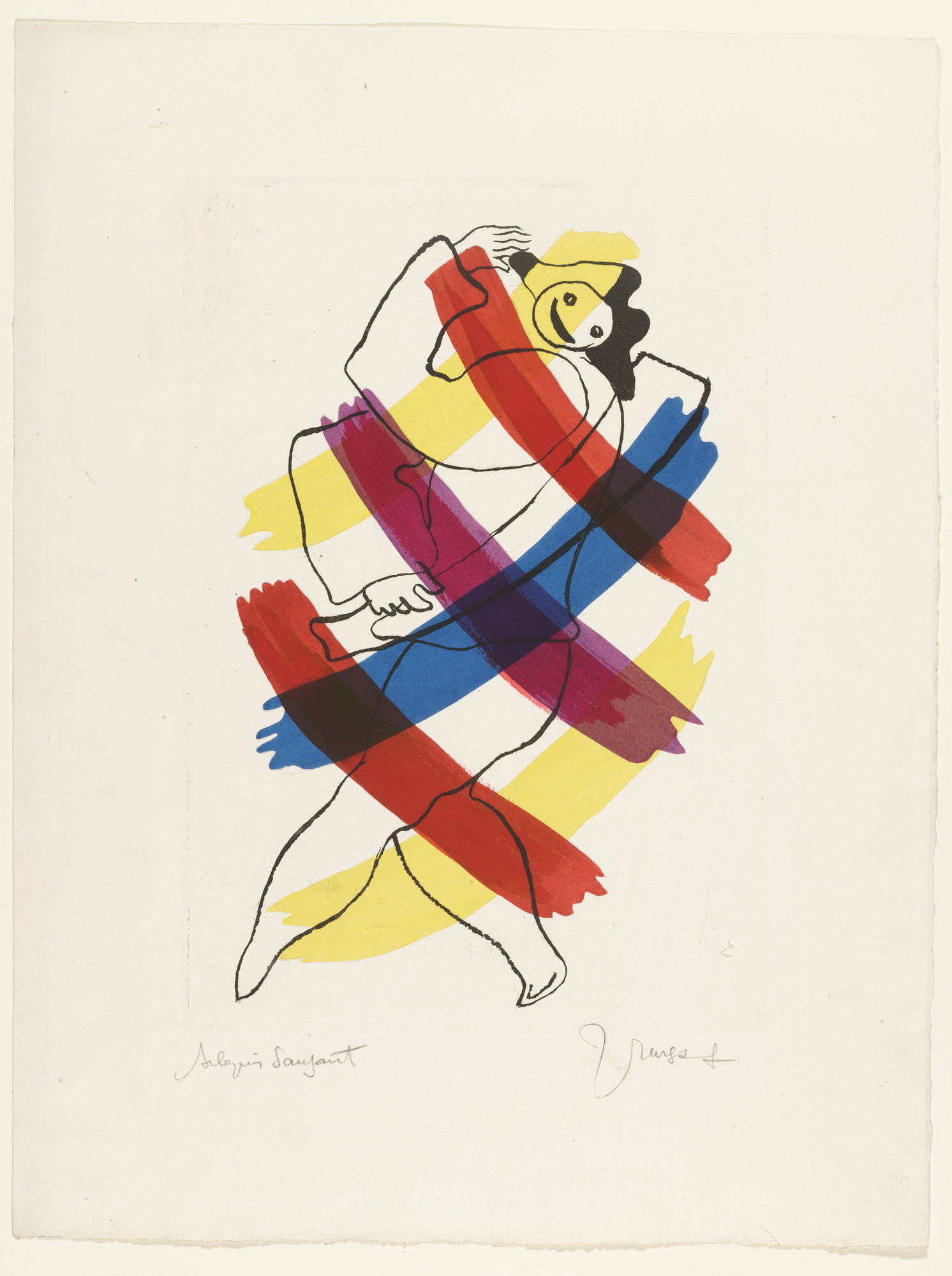 Jean Lurçat. Dancing Harlequin , plate from the illustrated book Toupies