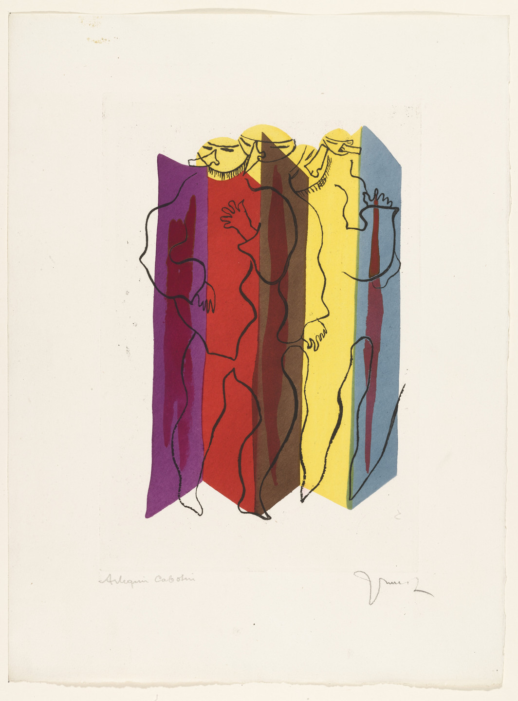 Jean Lurçat. Harlequin Mime , plate (folio 8) from the illustrated book Toupies. 1925