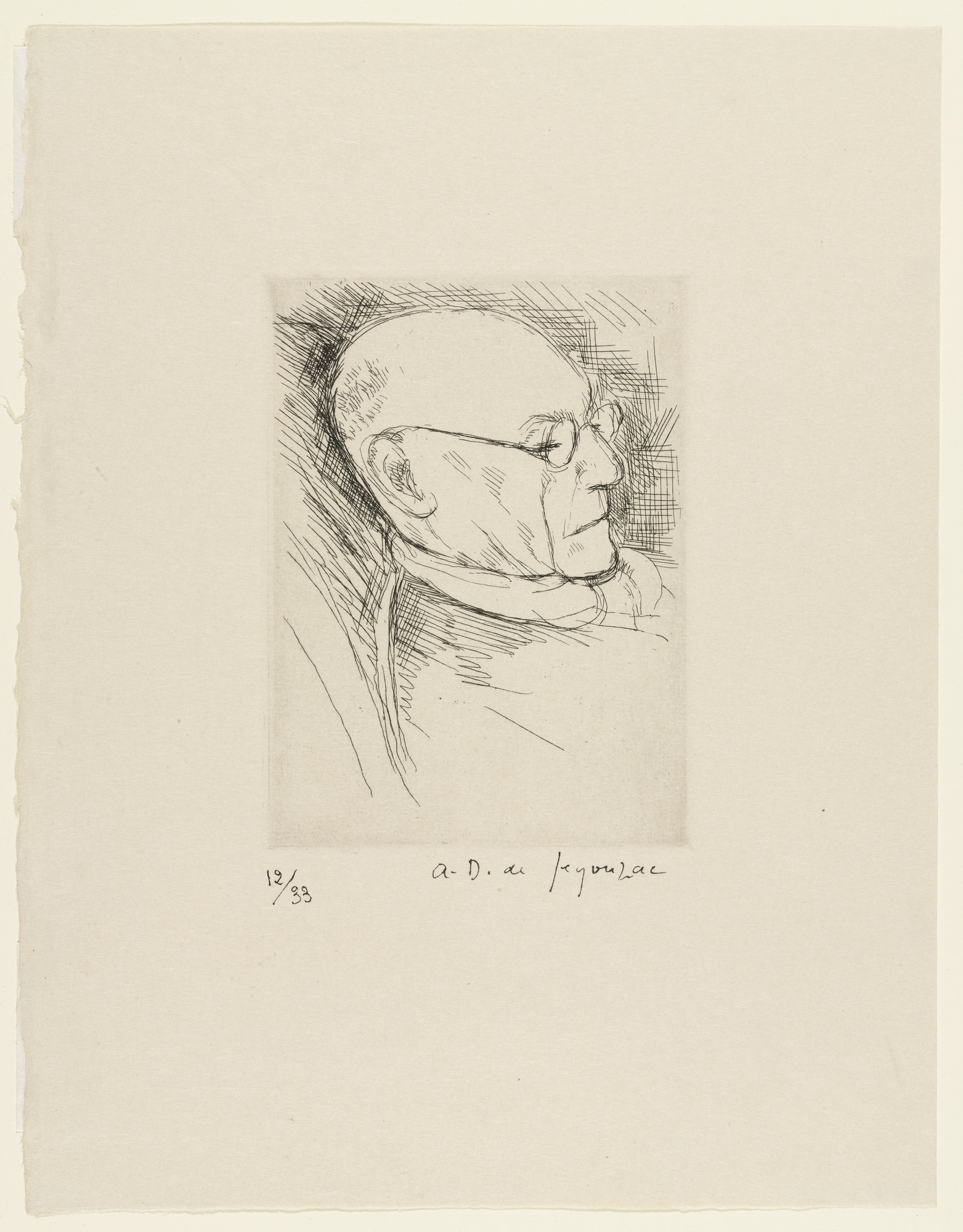 André Dunoyer de Segonzac. André Gide in Profile