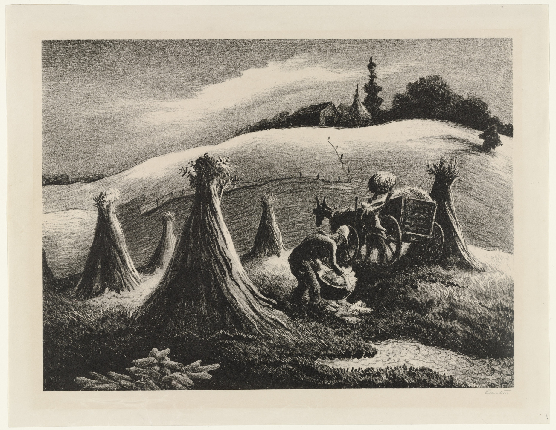 Thomas Hart Benton. Loading Corn. (1945)