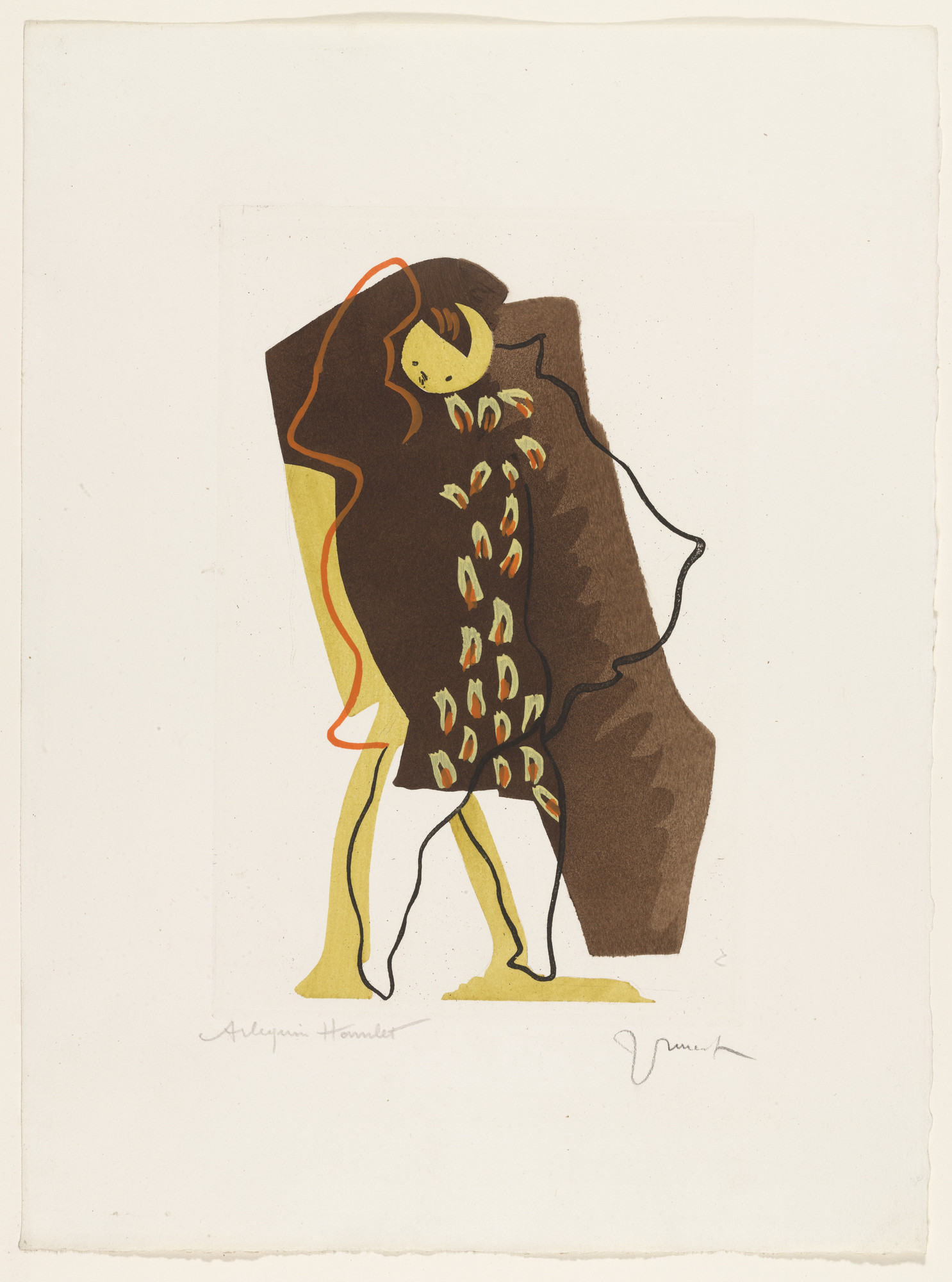 Jean Lurçat. Harlequin Hamlet , plate from the illustrated book Toupies