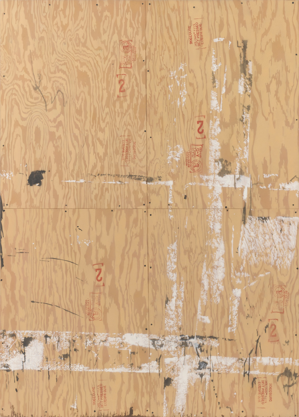 John Clem Clarke. Plywood with Roller Marks Number 2. 1974