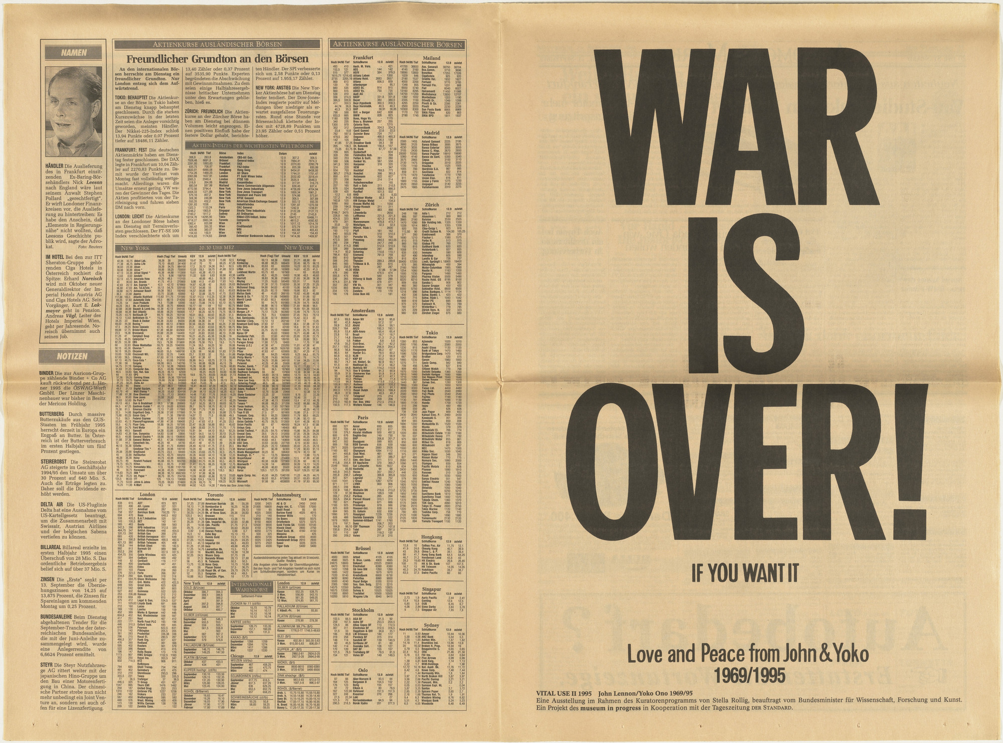John Lennon, Yoko Ono. 1969/95 for the Museum in Progress project Vital Use