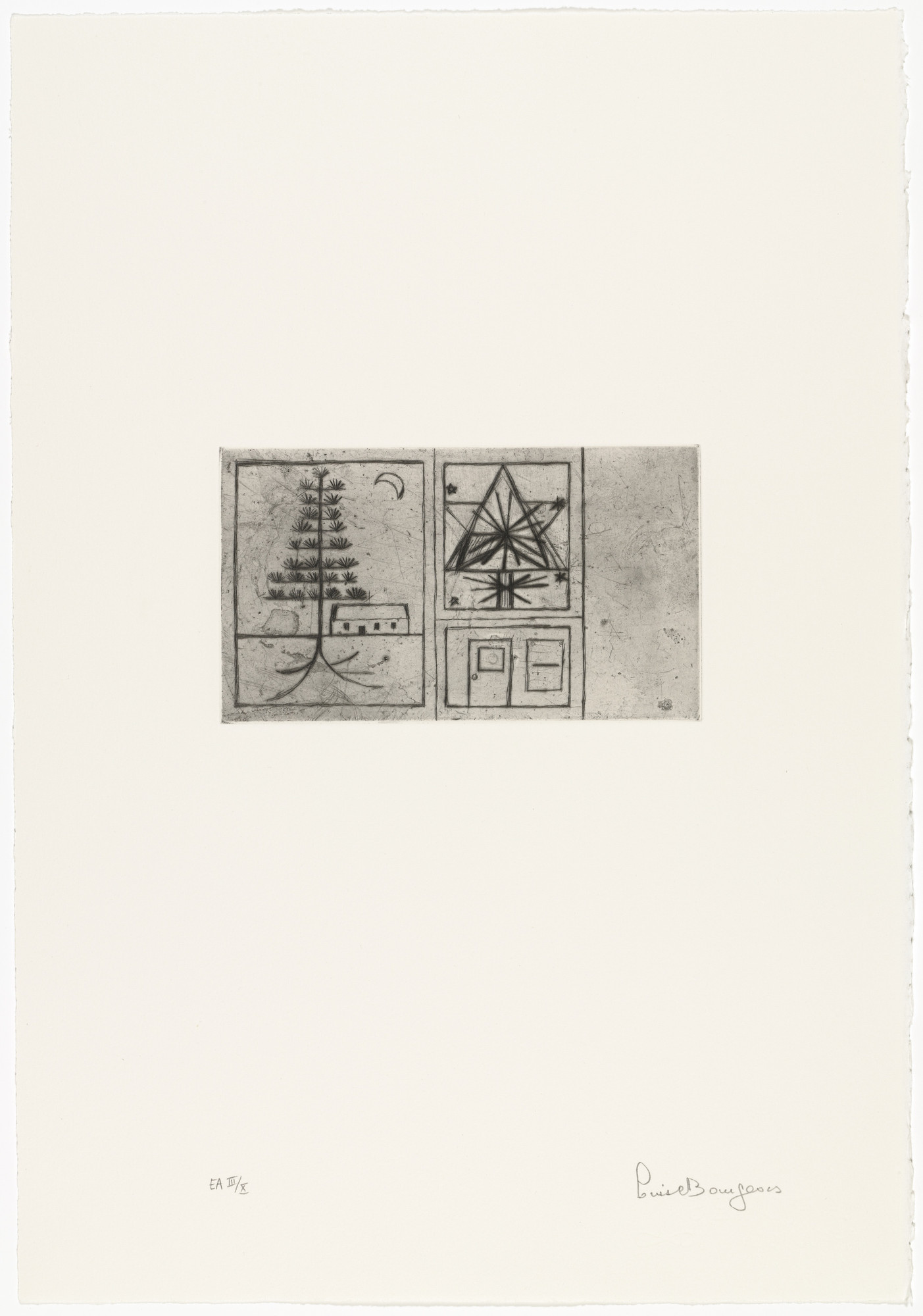 Louise Bourgeois. Season's Greeting, plate 5 of 9, only state, from the portfolio, Quarantania