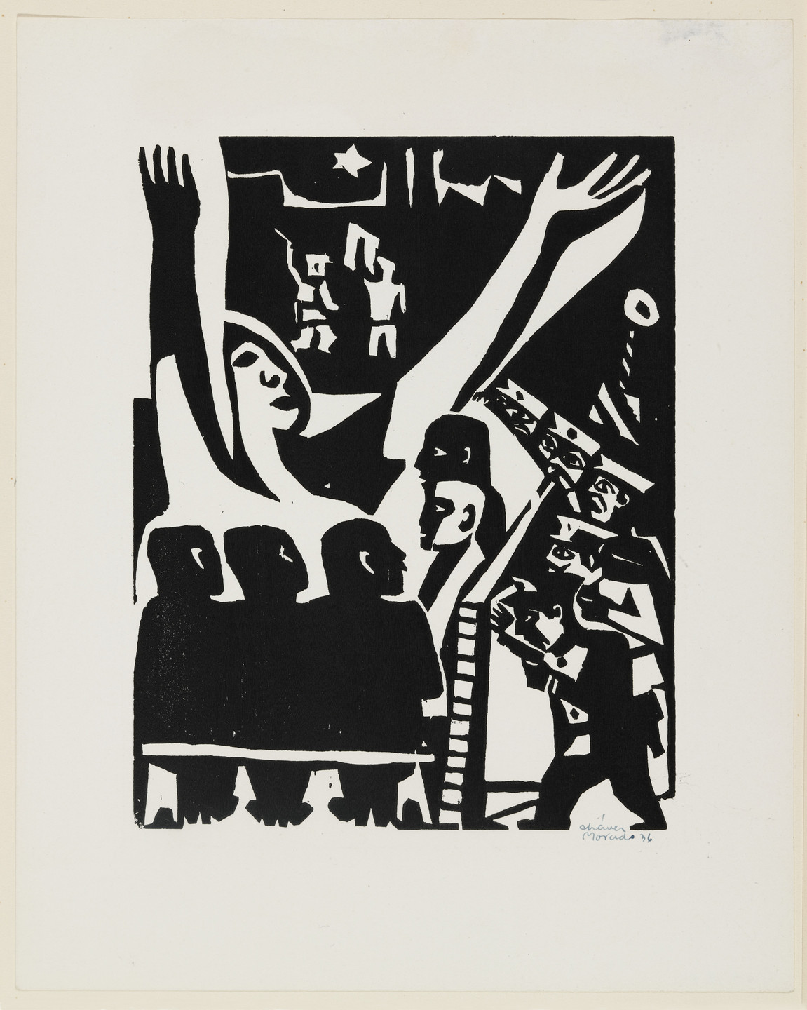 José Chávez Morado. The Conspiracy (La Conspiracion) from the portfolio City Night Life (Vida Nocturna de la Ciudad). 1936