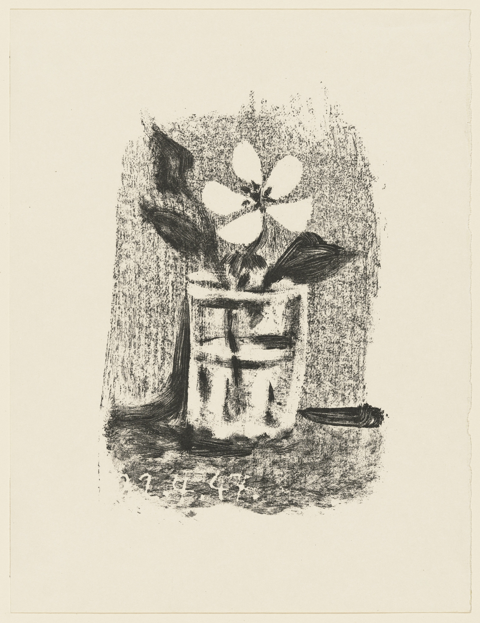 Pablo Picasso. Flowers in Glass, No. 6 (frontispiece) from Picasso Lithographe, Volume II