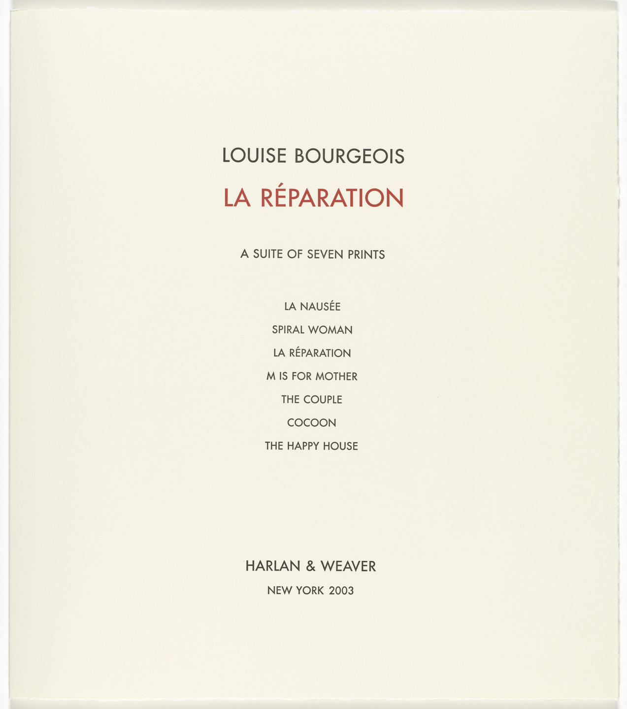 Louise Bourgeois. La Réparation. 2003
