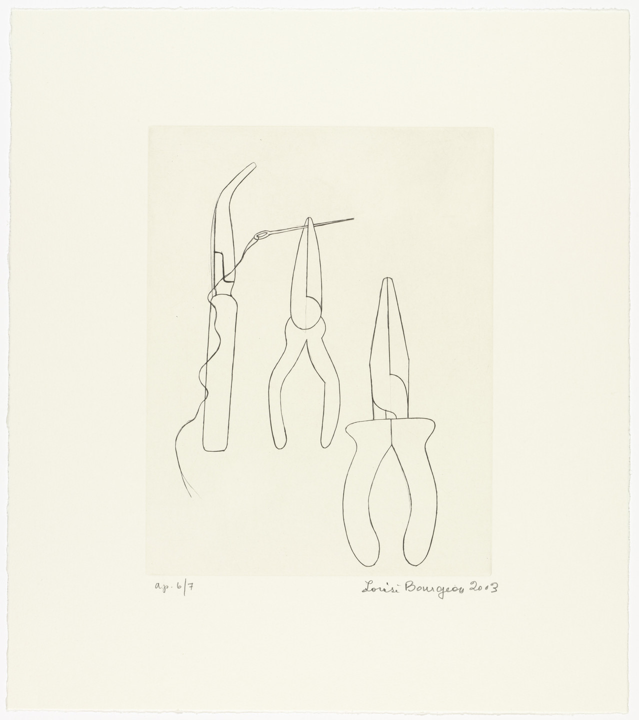 Louise Bourgeois. La Réparation, plate 3 of 7, from the portfolio, La Réparation. 2003