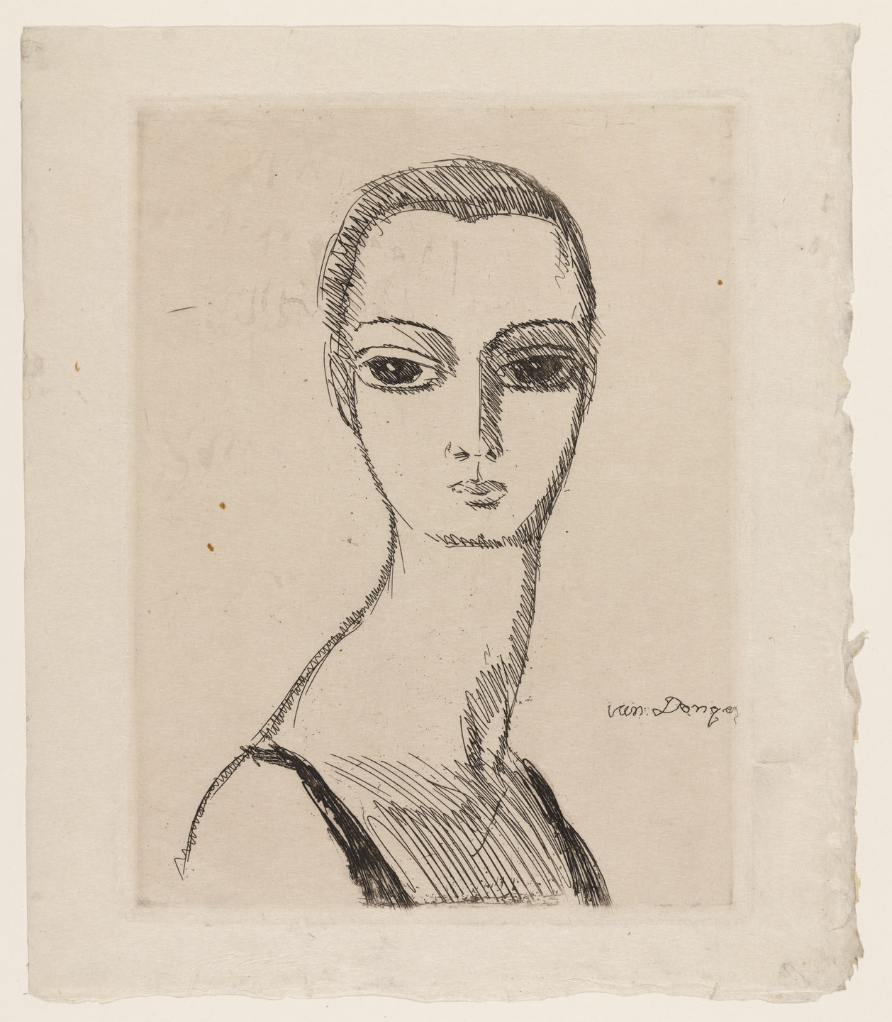 Kees van Dongen. Woman&#39;s Head. (c. 1910)