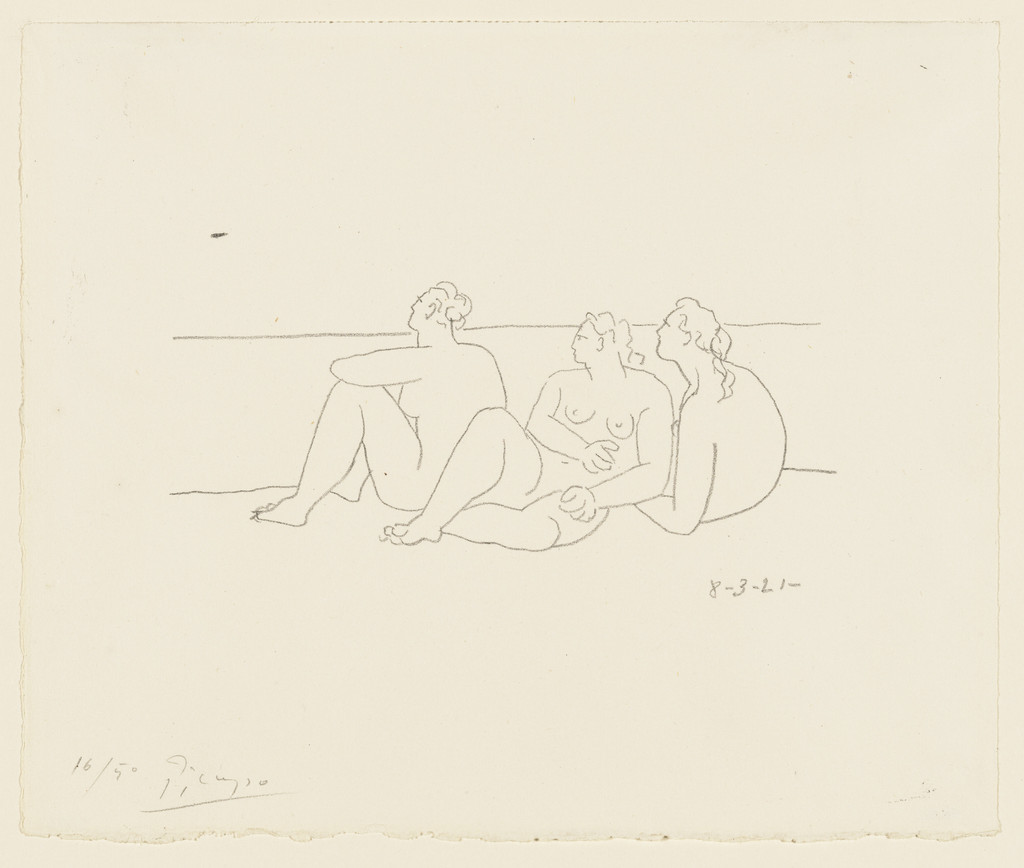 On the Beach, II (Three Nudes) (Sur la plage. II (Trois nus]) from the series Four Lithographs (Quatre lithographies)