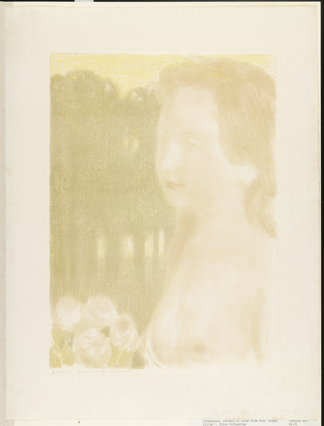 Maurice Denis. She was Fairer than a Dream ( Elle était plus belle que les rêves )(Plate VII) from the album Love ( Amour ). 1892-99, published 1911