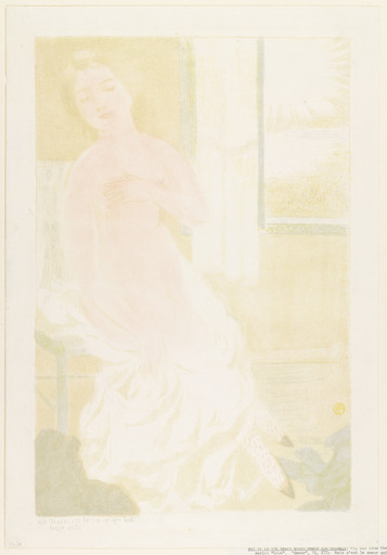 Maurice Denis. But it is the Heart Which Beats Too Quickly (Mais c'est le coeur qui bat trop vite) (Plate XII) from the album Love ( Amour ). 1892-99, published 1911