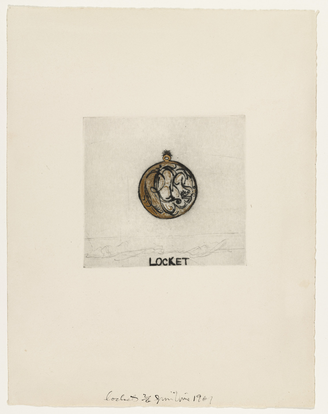 Jim Dine. Locket fromThese Are Ten Useful Objects Which No One Should Be Without When Traveling. 1961