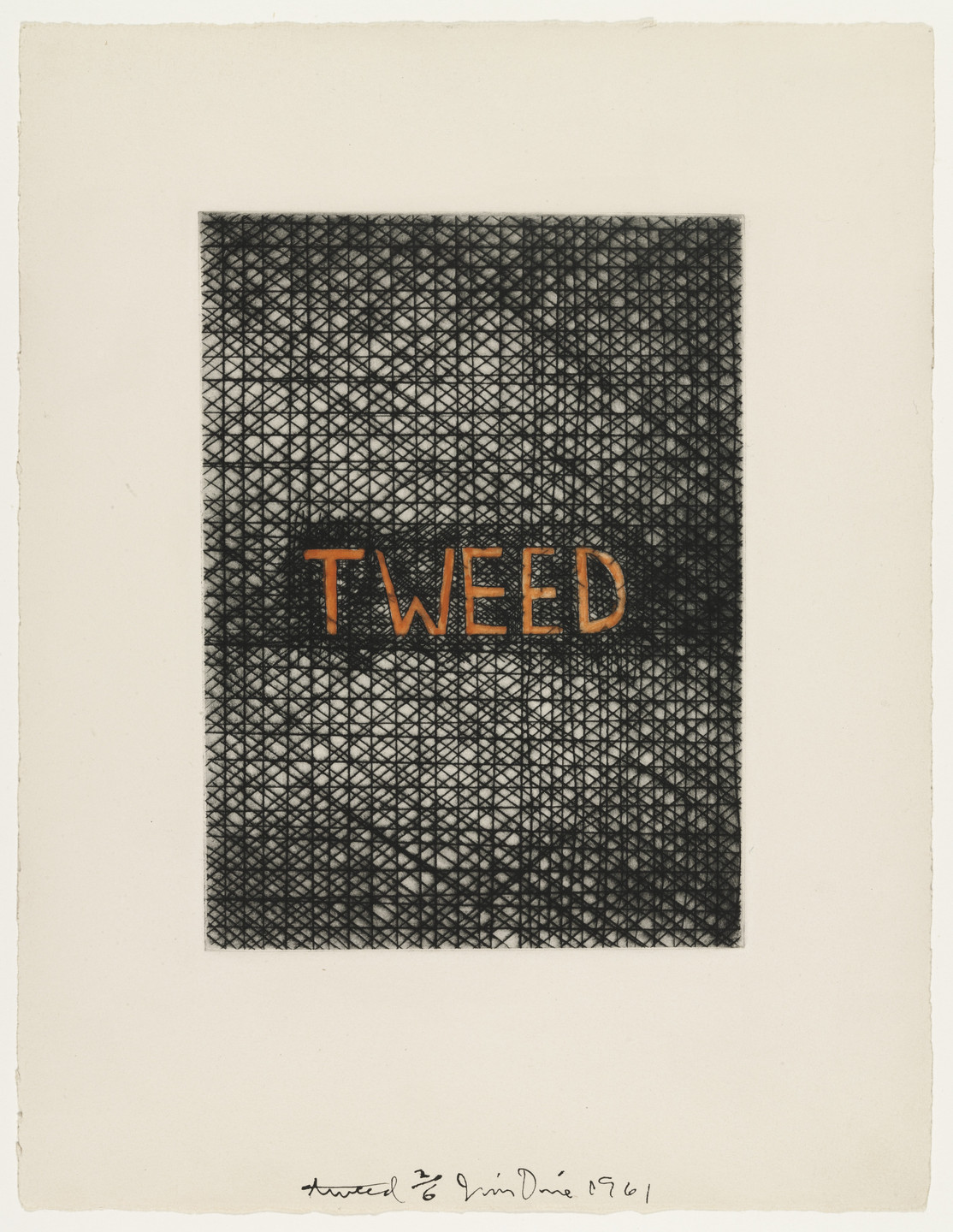 Jim Dine. Tweed fromThese Are Ten Useful Objects Which No One Should Be Without When Traveling. 1961