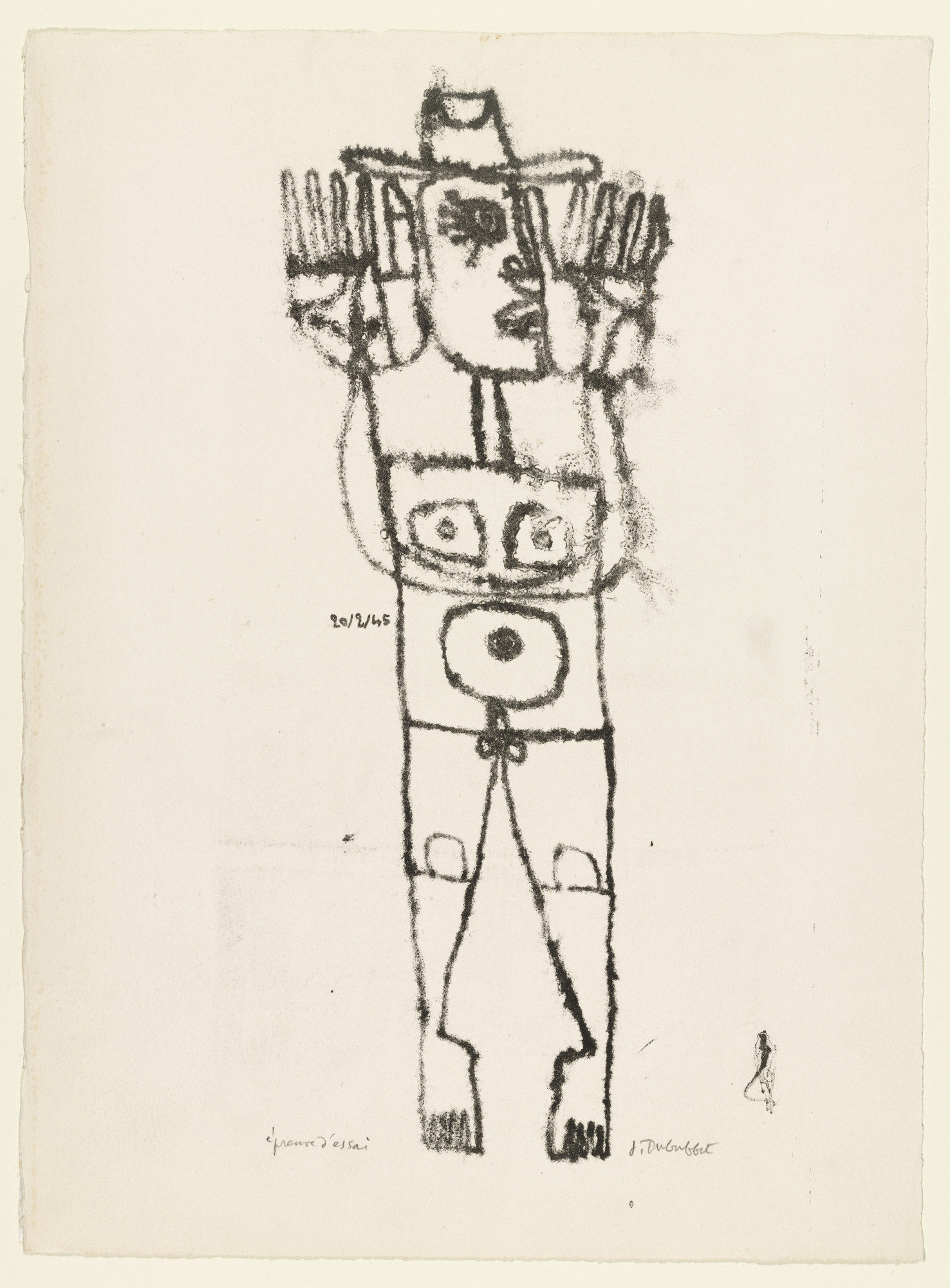 Jean Dubuffet. Nude Man with a Hat (Homme nu au chapeau). 1945 | MoMA