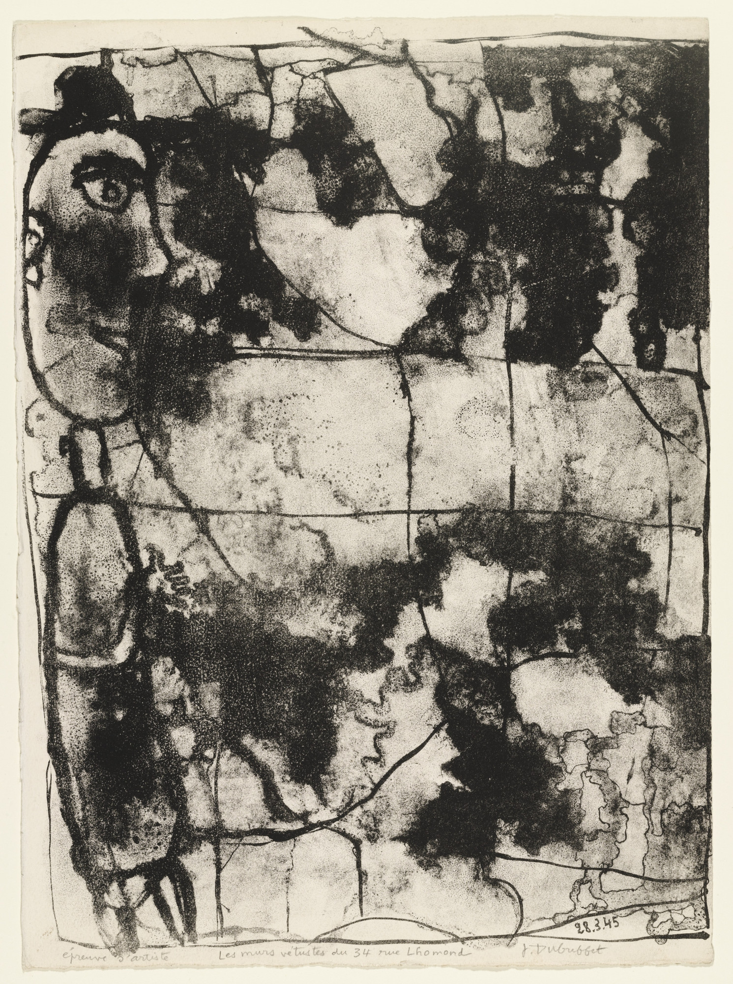 Jean Dubuffet. Decayed Walls at 34 Rue Lhomond ( Les Murs vétustes