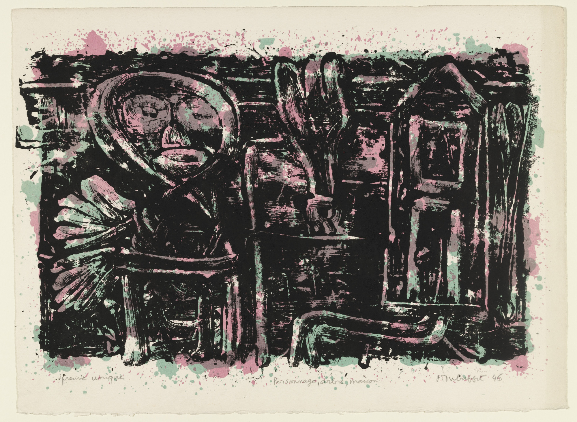 Jean Dubuffet. Figure, Tree, House (Personnage, arbre, maison)