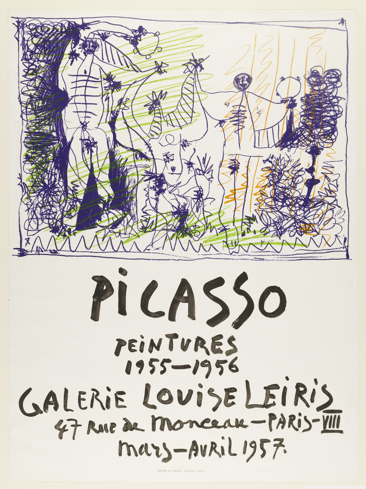 ピカソの１９５７年展覧会オリジナルポスター Pablo Picasso. Picasso Peintures 1955–1956 (Poster for the
