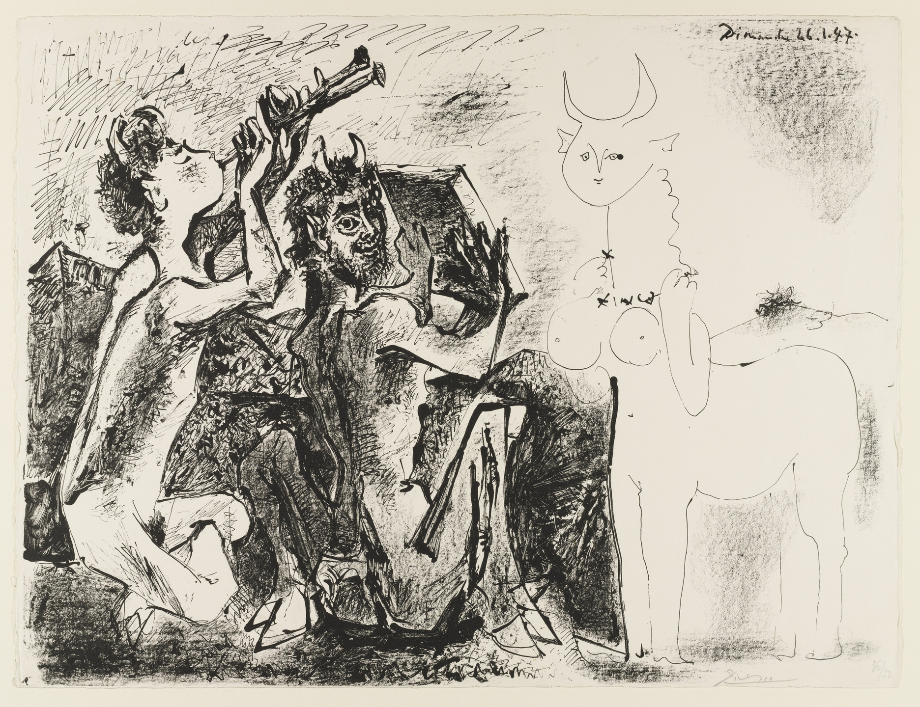 Pablo Picasso. The Fauns and the Centauress (Les Faunes et la centauresse). 1947