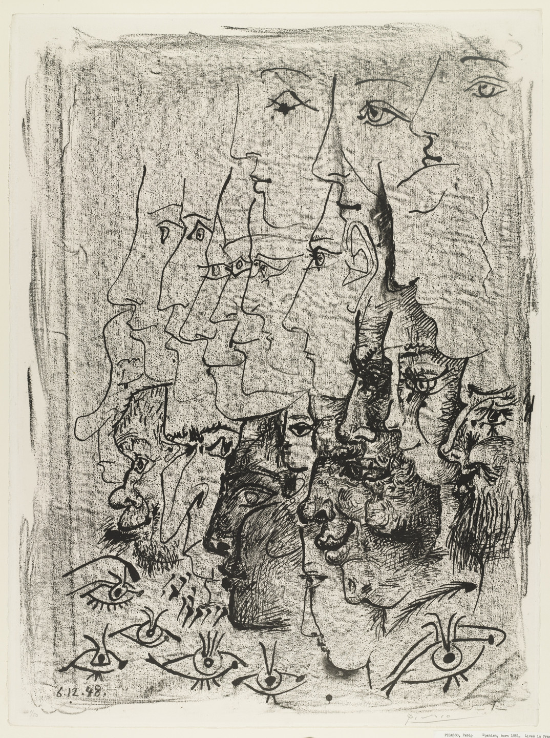 Pablo Picasso. Study of Profiles (Etudes de Profils). (December 8, 1948)