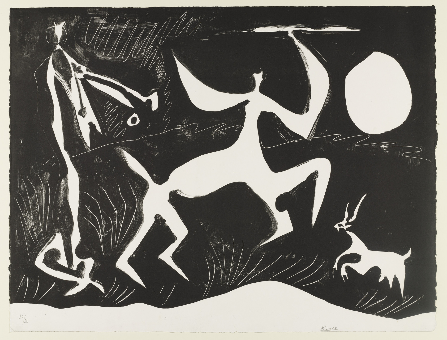 Pablo Picasso. Centaur Dancing, Black Background (Centaure dansant. Fond noir). (October 1948)