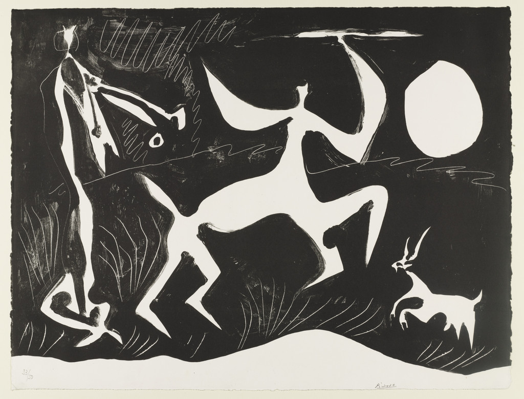 Centaur Dancing, Black Background (Centaure dansant. Fond noir)