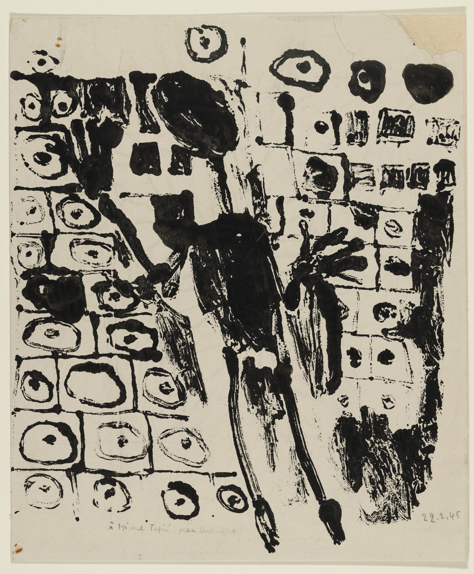 Jean Dubuffet. Wall and Man (Mur et homme)