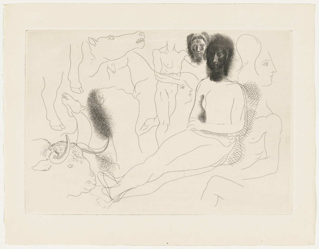Seated Nude and Sketches from Le Chef-d'œuvre inconnu