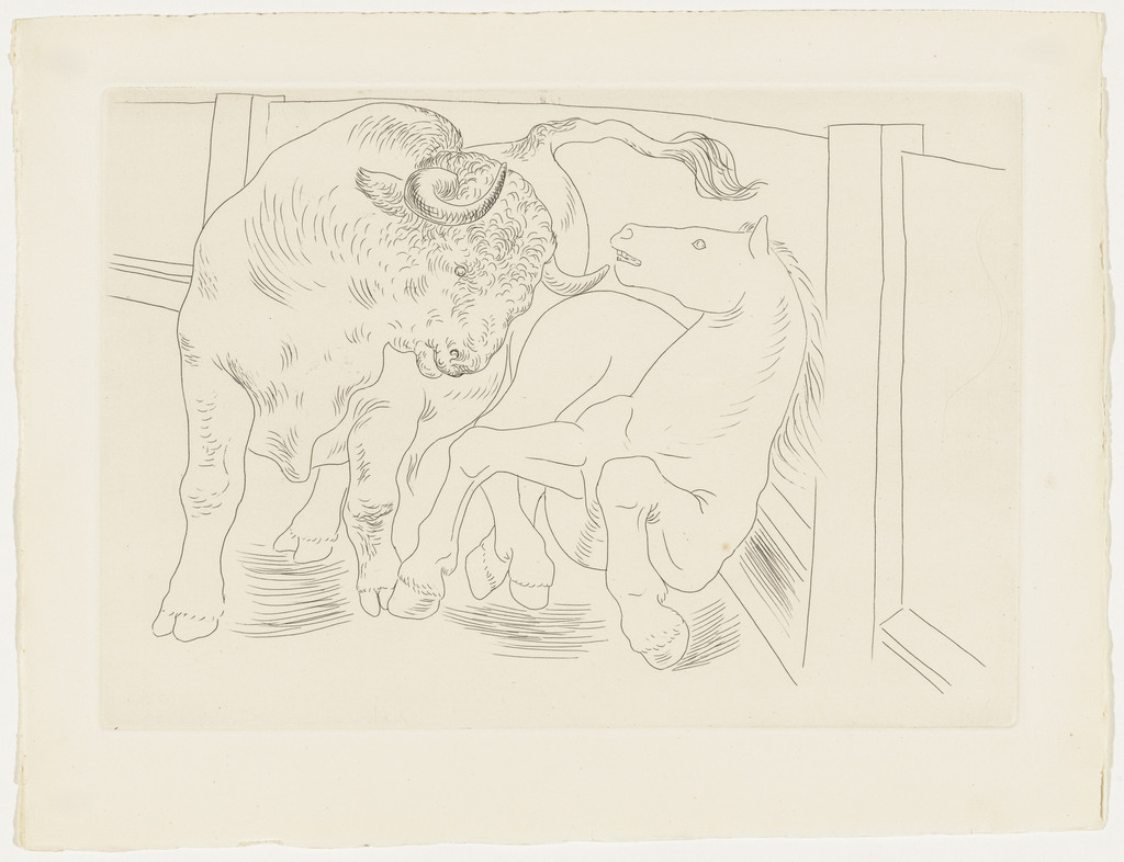 Bull and Horse in the Arena from Le Chef-d'œuvre inconnu