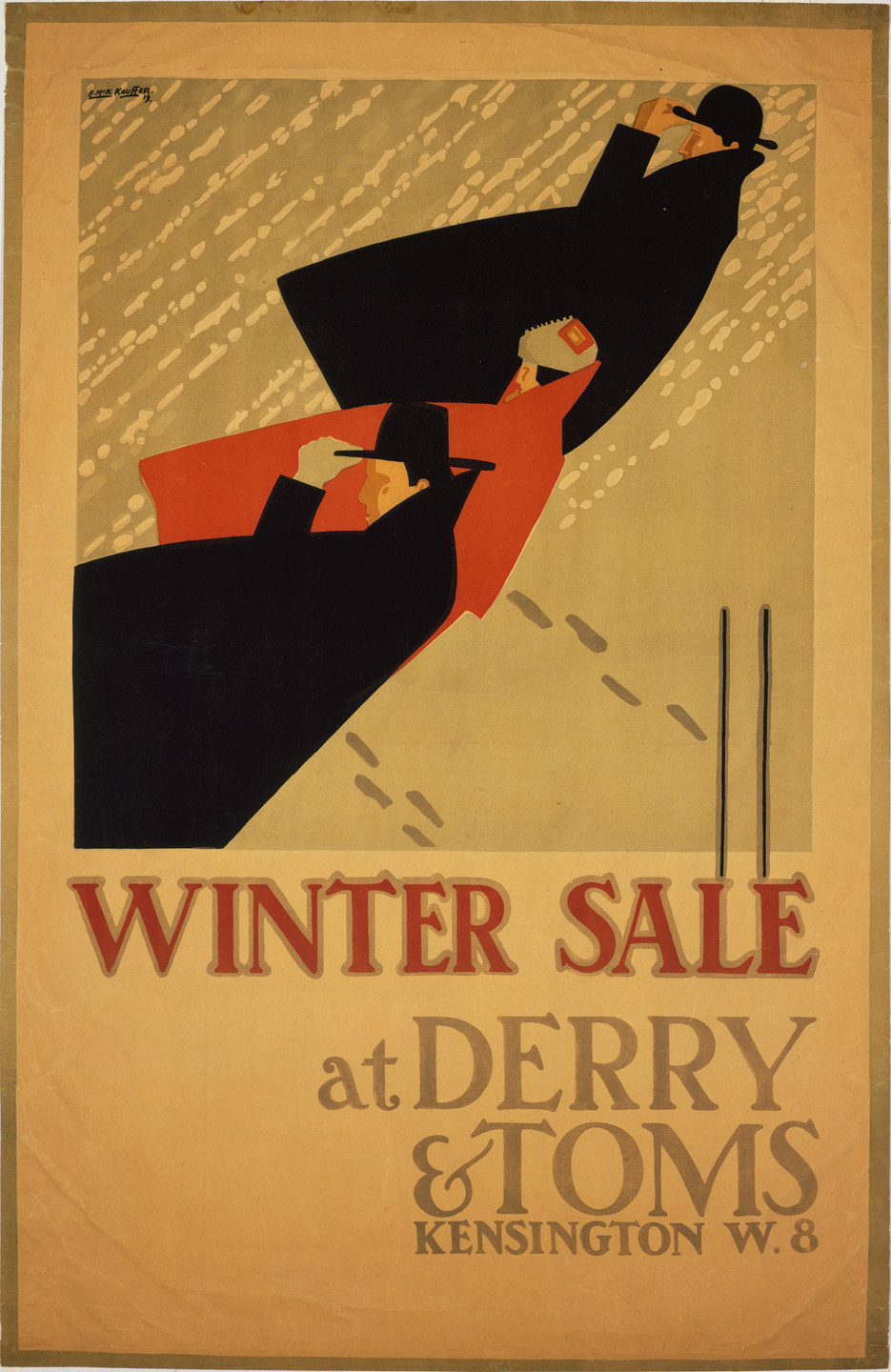 E. McKnight Kauffer. Winter Sale at Derry &amp; Toms. 1919