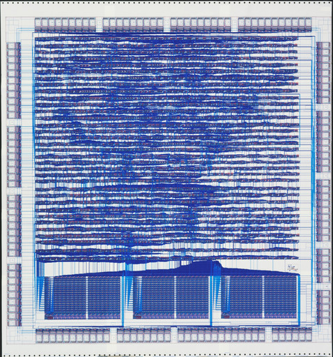 Diagram of Central Processing Unit Chip (Microprocessor), Corresponding Microchip