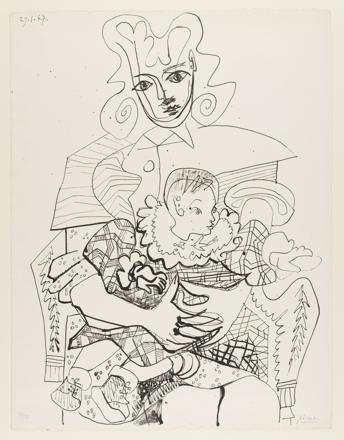 Pablo Picasso. Ines and Her Child (Ines et son enfant). (January 29, 1947)