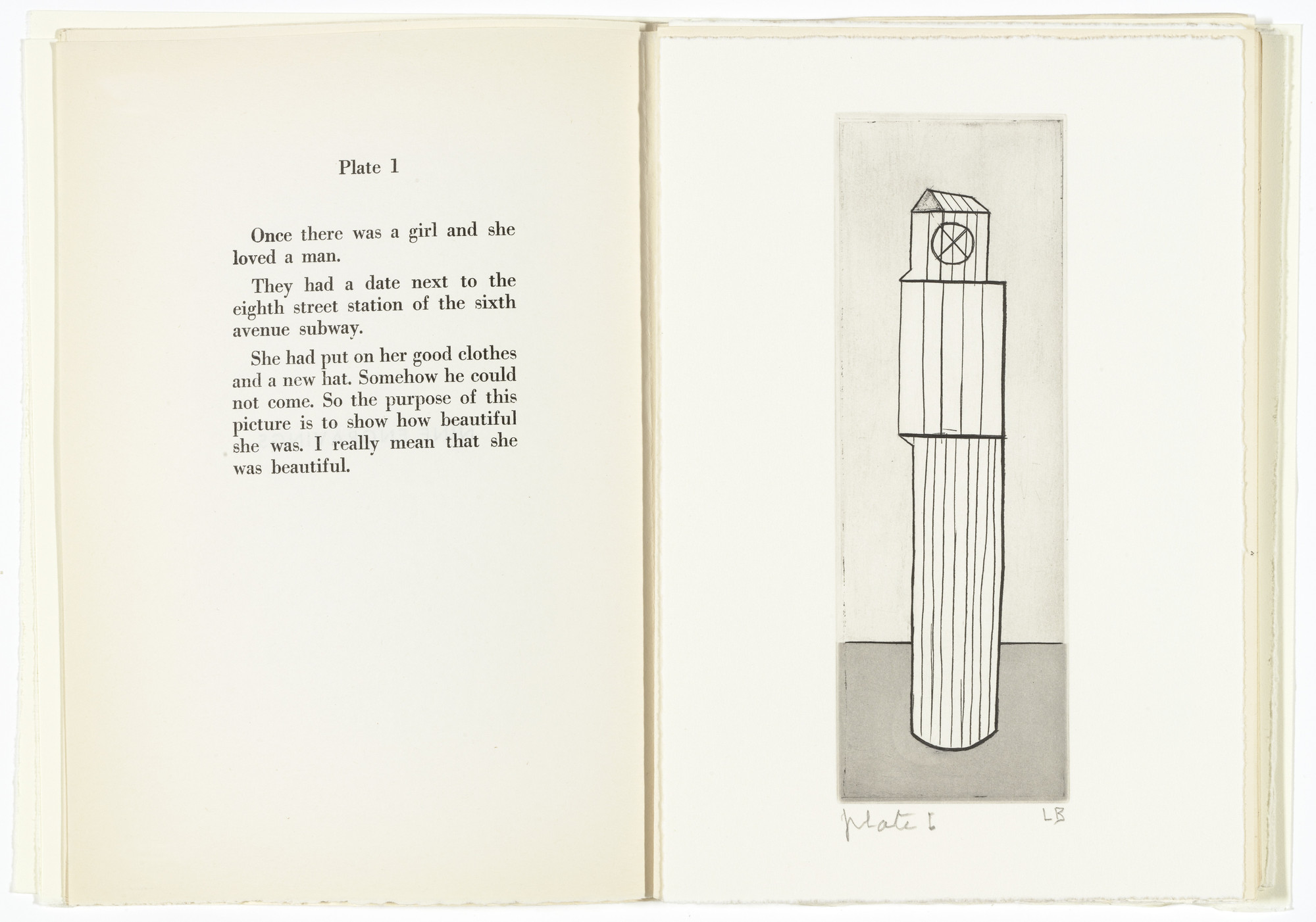 Louise Bourgeois. Plate 1 of 11, from the illustrated book, He Disappeared into Complete Silence, second edition. 2005